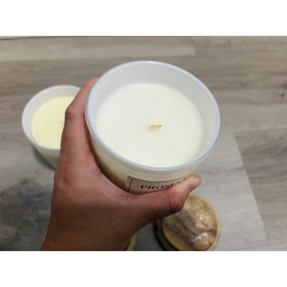 Set of 2 Briteside Wax Co Soy Candles Tulip Bouquet & Prosecco Rose 11oz